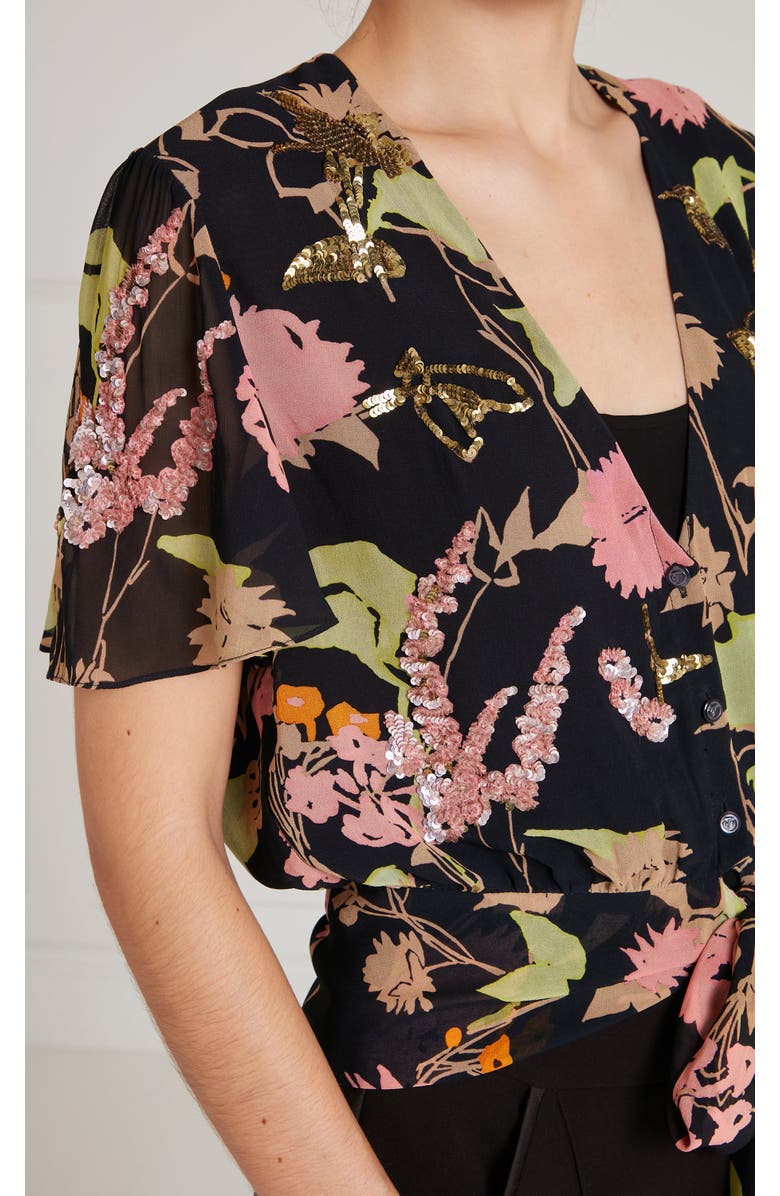 Temperley London Maisie Blouse, Alternate, color, Black Mix