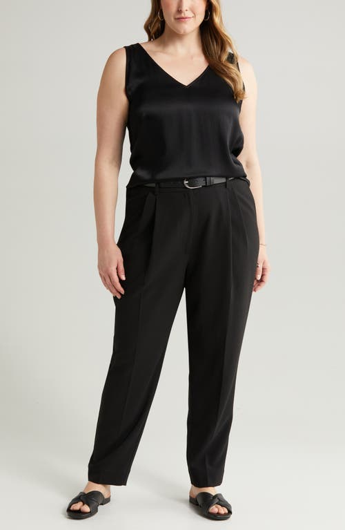 Nordstrom Sleeveless Satin Top In Black