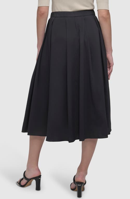 Dkny Sportswear Front Zip Pleat Parachute Midi Skirt In Black