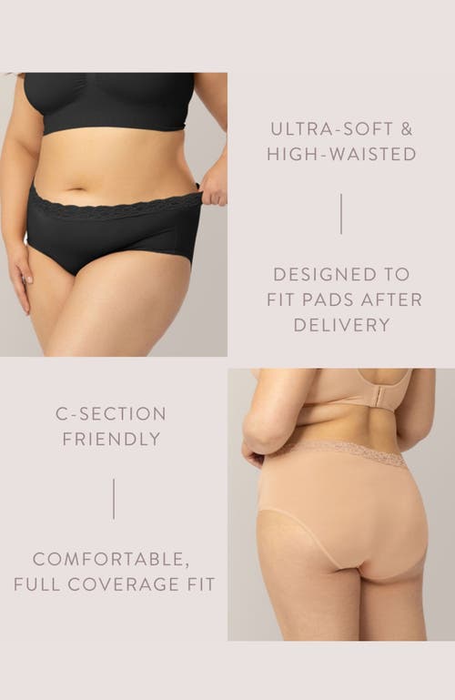 Kindred Bravely High-waisted Postpartum Underwear Pack In Black