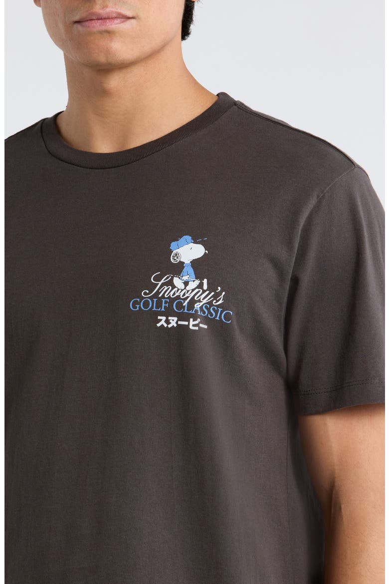Peanuts® Tokyo Golf Graphic Cotton T-Shirt, Alternate, color, BLACK