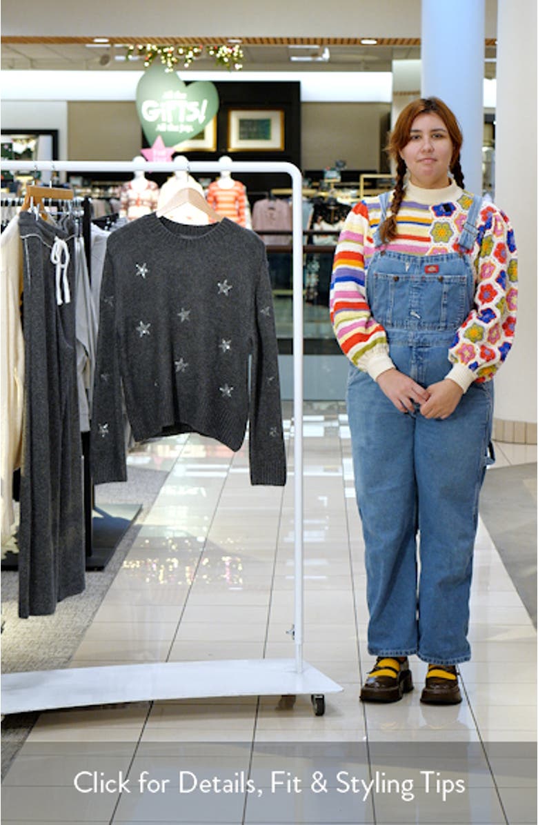 Sequin Star Detail Crewneck Sweater, sales video thumbnail