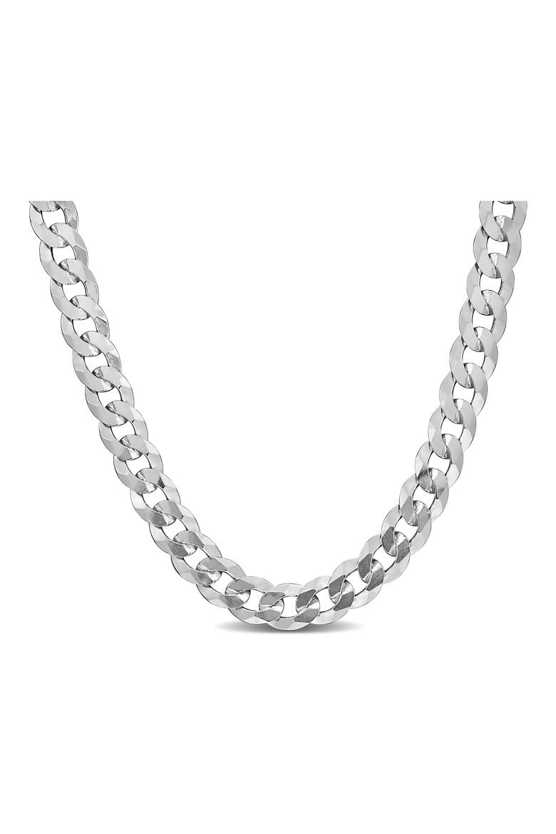 Sterling Silver Bevel Curb Chain Necklace, Main, color, SILVER