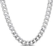 DELMAR Sterling Silver Bevel Curb Chain Necklace