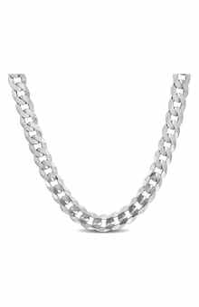 DELMAR Sterling Silver Bevel Curb Chain Necklace