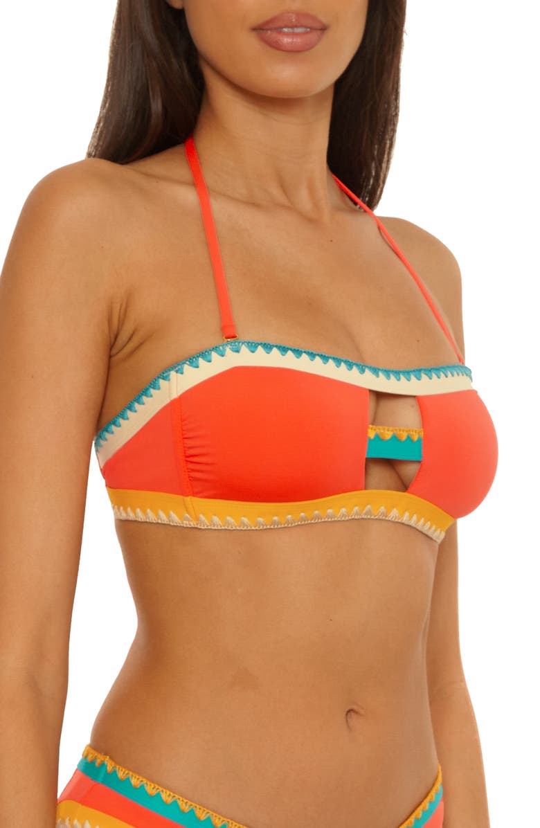 Lucky Brand Avila Bandeau Bikini Top, Alternate, color, Scarlet
