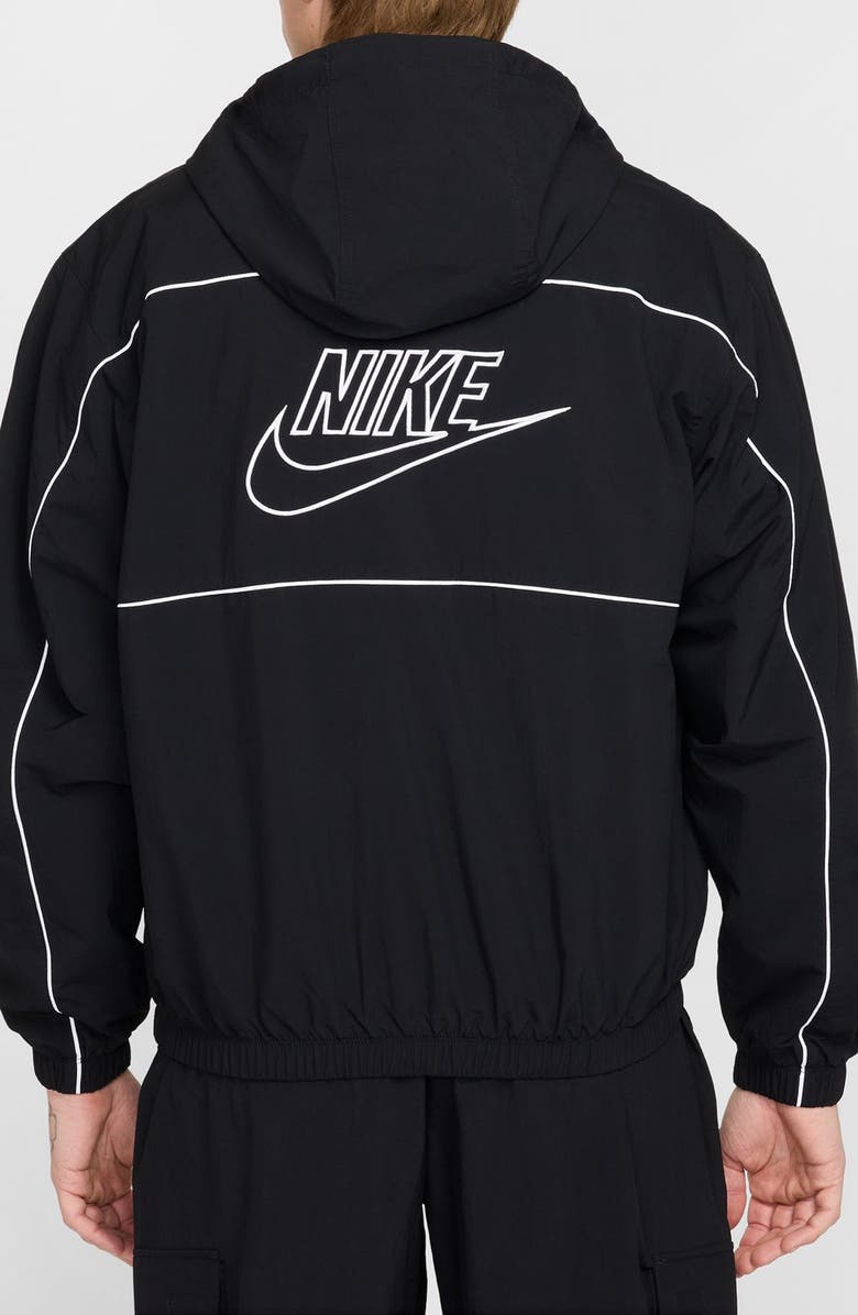 Nike Club Hooded Jacket, Alternate, color, Black/ White