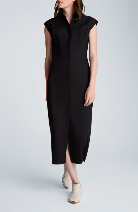 Pleated Maxi Shirtdress