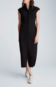 Kenneth Cole Pleated Maxi Shirtdress