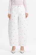 Bayeas Embroidered High Waist Ankle Barrel Jeans