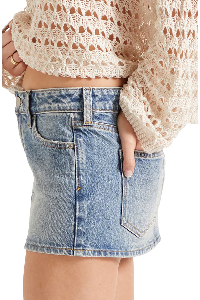 Piper Denim Micro Miniskirt, Alternate, color, MEDIUM INDIGO