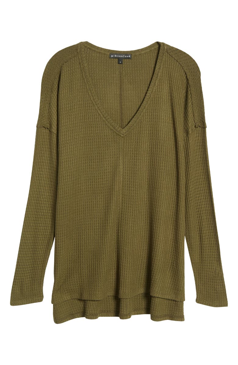 GIBSONLOOK Thermal V-Neck Tunic, Alternate, color, Olive