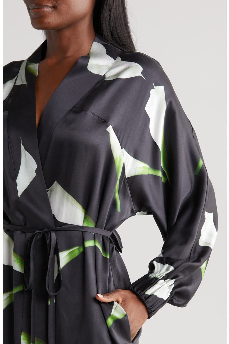 Washable Silk Robe, Alternate, color, FLOATING LILY LARGE