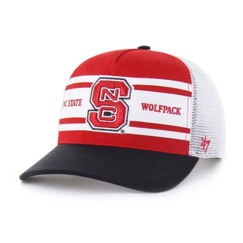 Youth '47 Red/Black NC State Wolfpack Super Stripe Hitch Adjustable Trucker Hat