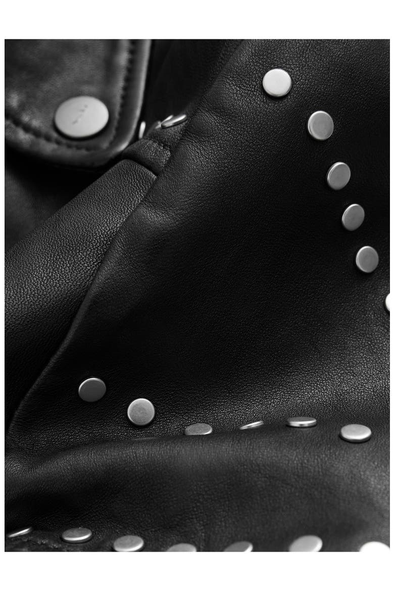 Daniel Oversprayed Leather Moto Jacket, Alternate, color, BLACK