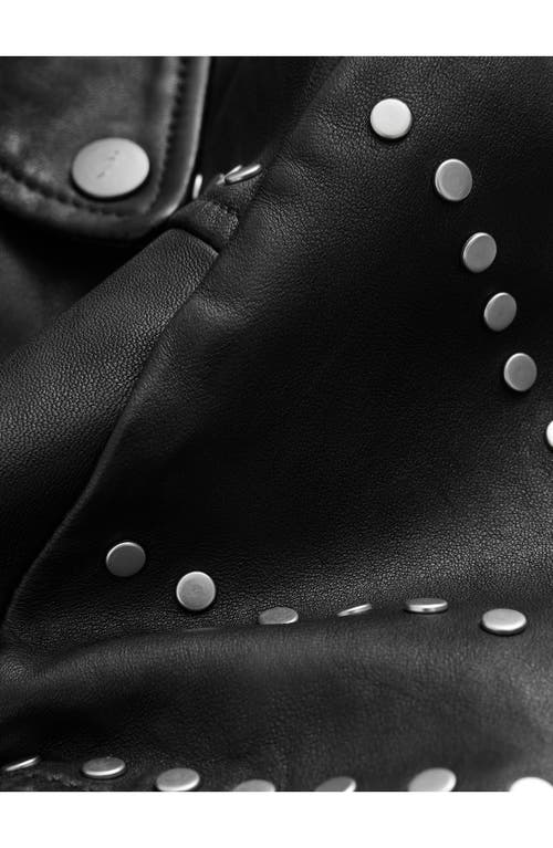 John Varvatos Daniel Oversprayed Leather Moto Jacket