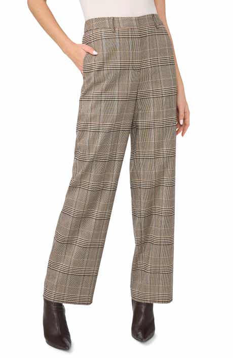 Plaid Straight Leg Pants