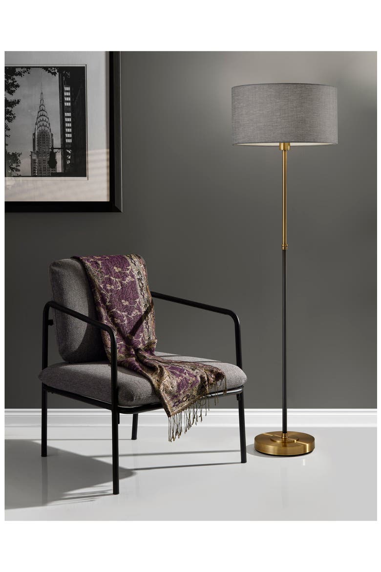 Bergen Floor Lamp, Alternate, color, BLACK / ANTIQUE BRASS