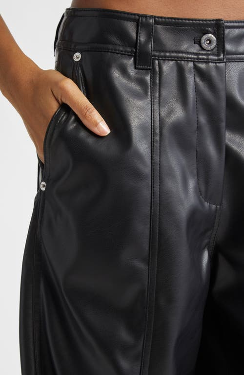 Stand Studio Julieta High Waist Faux Leather Bermuda Shorts In Black