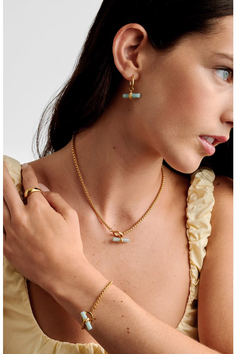 Azura T-Bar Necklace, Alternate, color, Gold