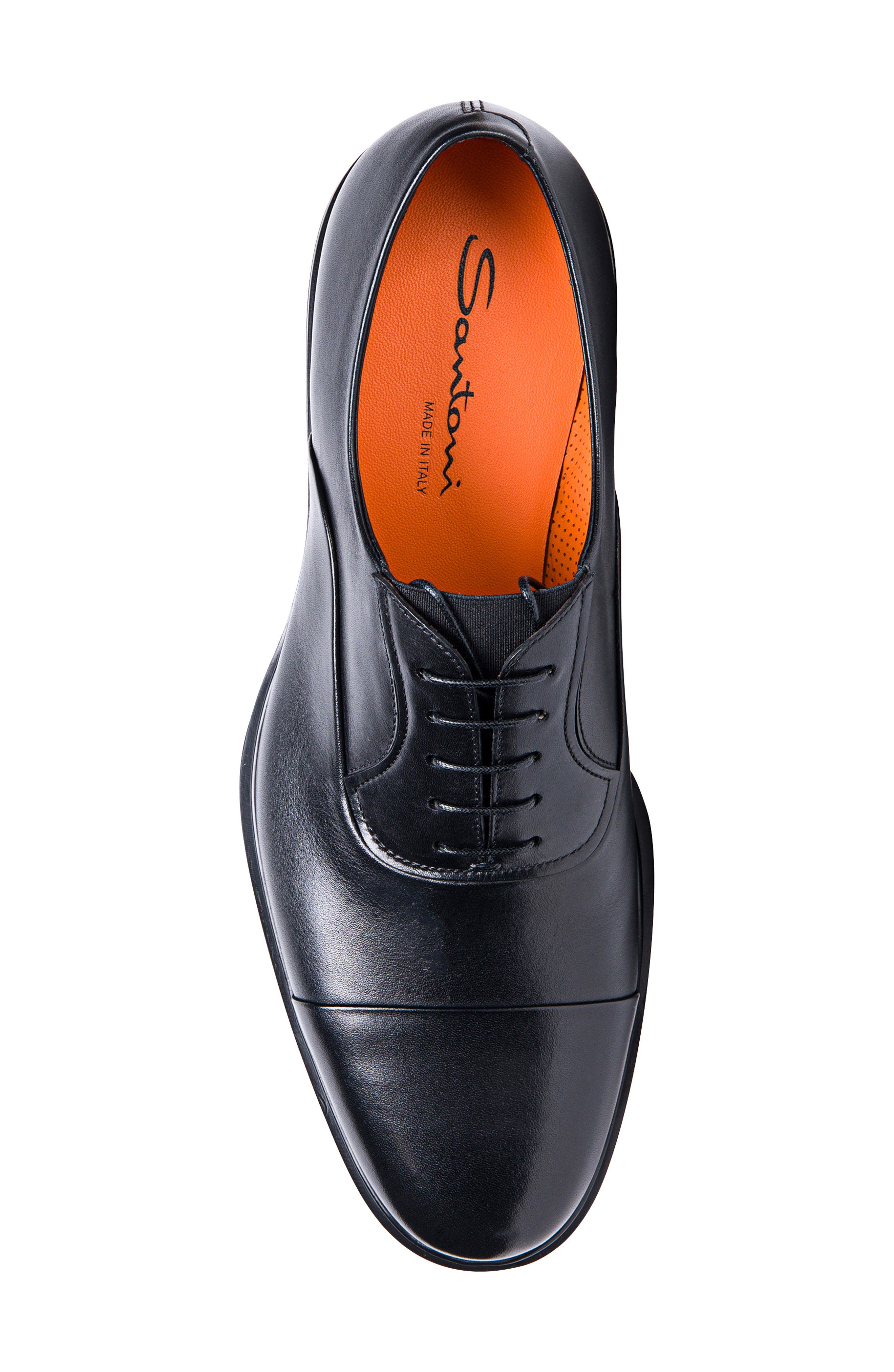 Santoni Easy Cap Toe Oxford, Alternate, color, Black