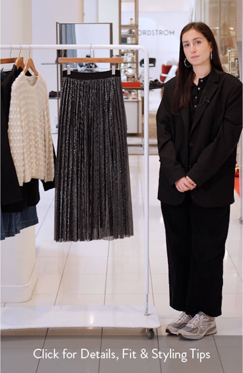 Metallic Pleated Skirt, sales video thumbnail