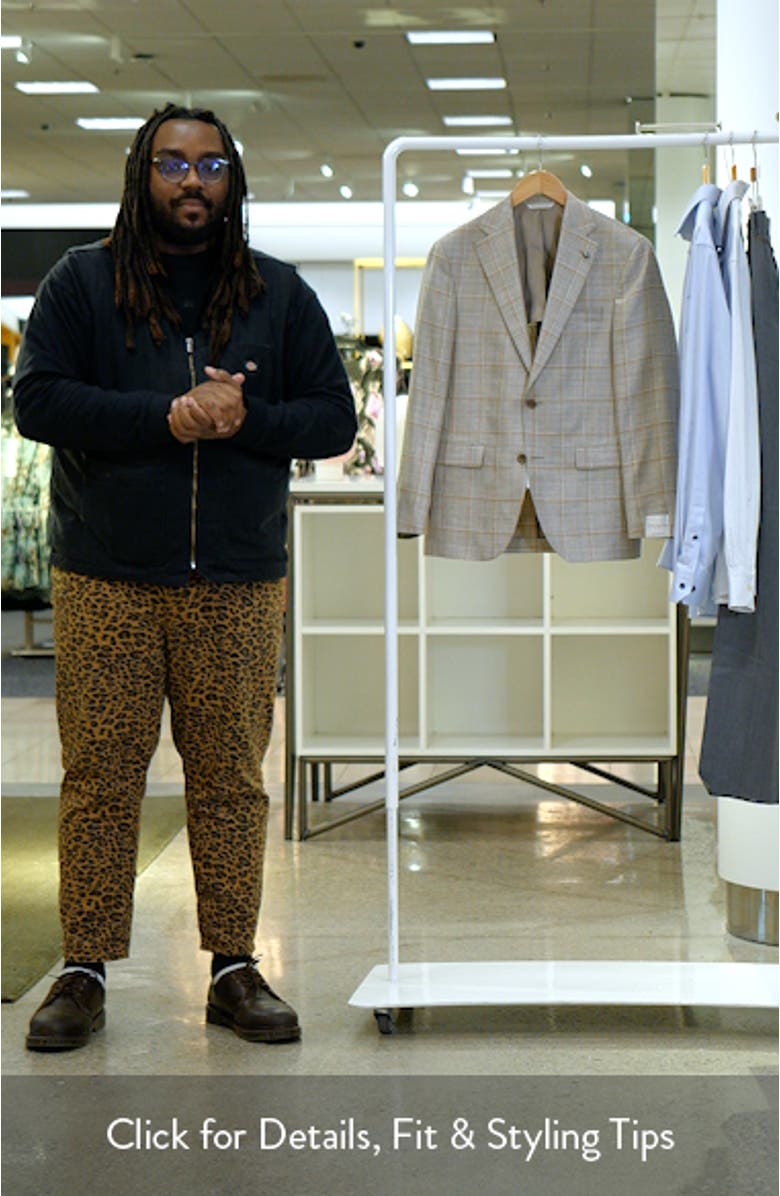 Midland Contemporary Fit Windowpane Check Wool & Silk Blend Sport Coat, sales video thumbnail