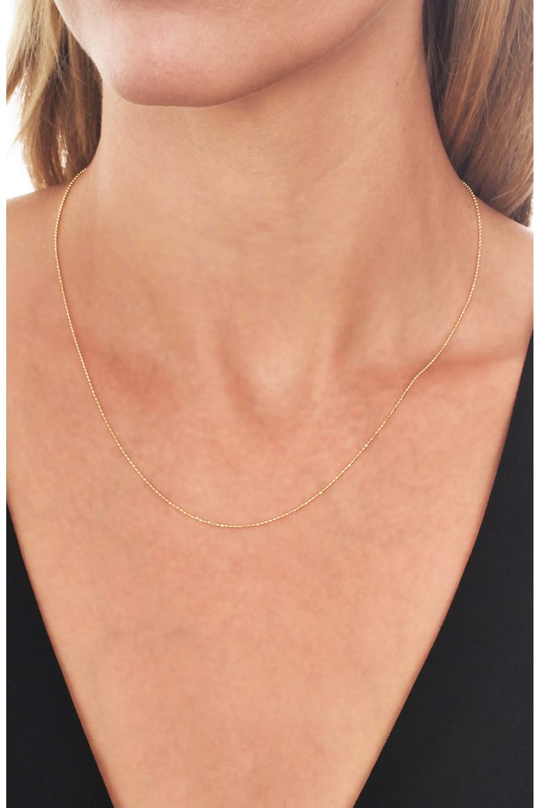 Essentials 14K Gold Beaded Chain Necklace, Alternate, color, 14K YELLOW GOLD