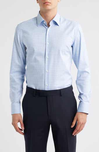 BOSS Hank Kent Slim Fit Plaid Stretch Cotton Dress Shirt