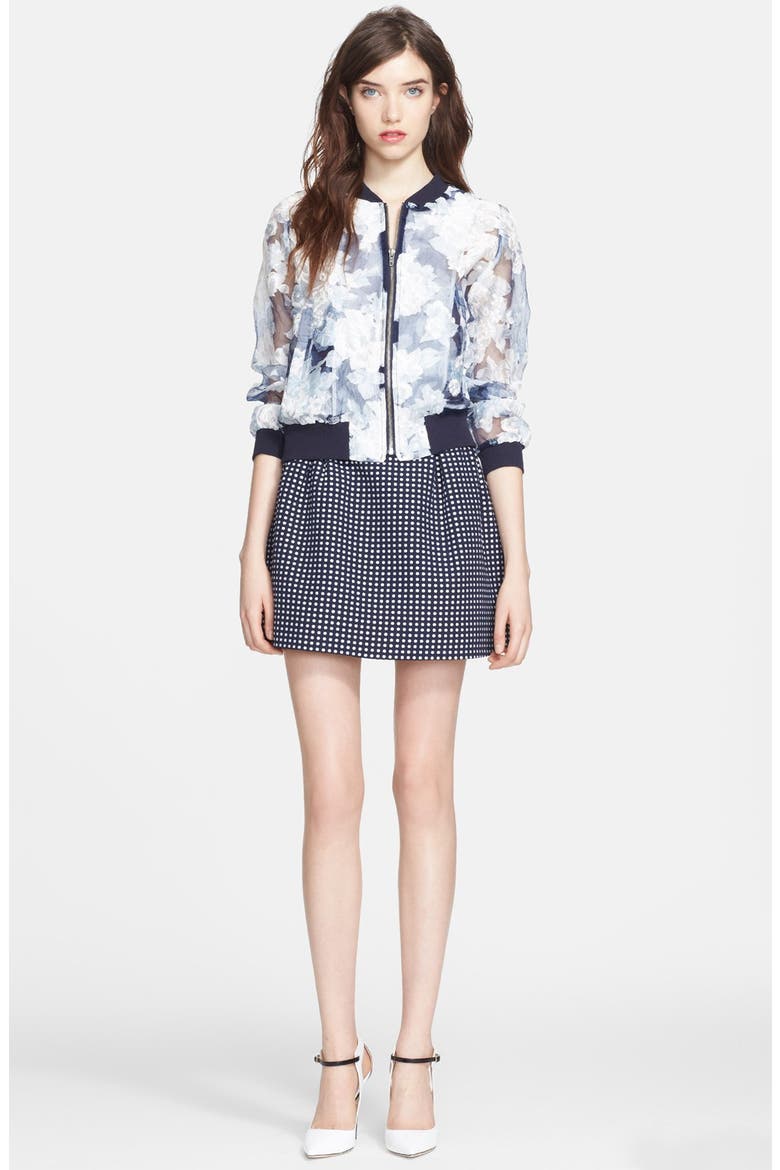 'Mari' Polka Dot Skirt, Alternate, color, NAVY