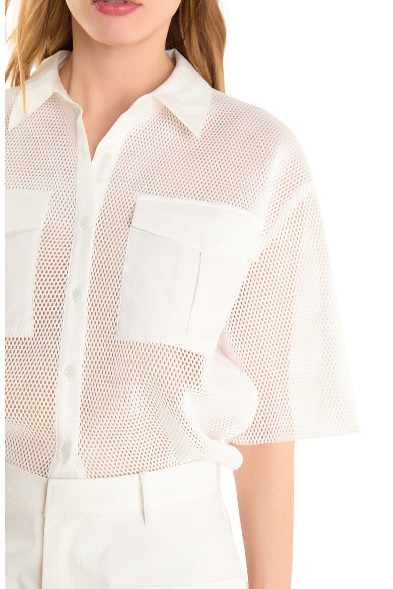 Pocket Mesh Shirt, Alternate, color, WHITE