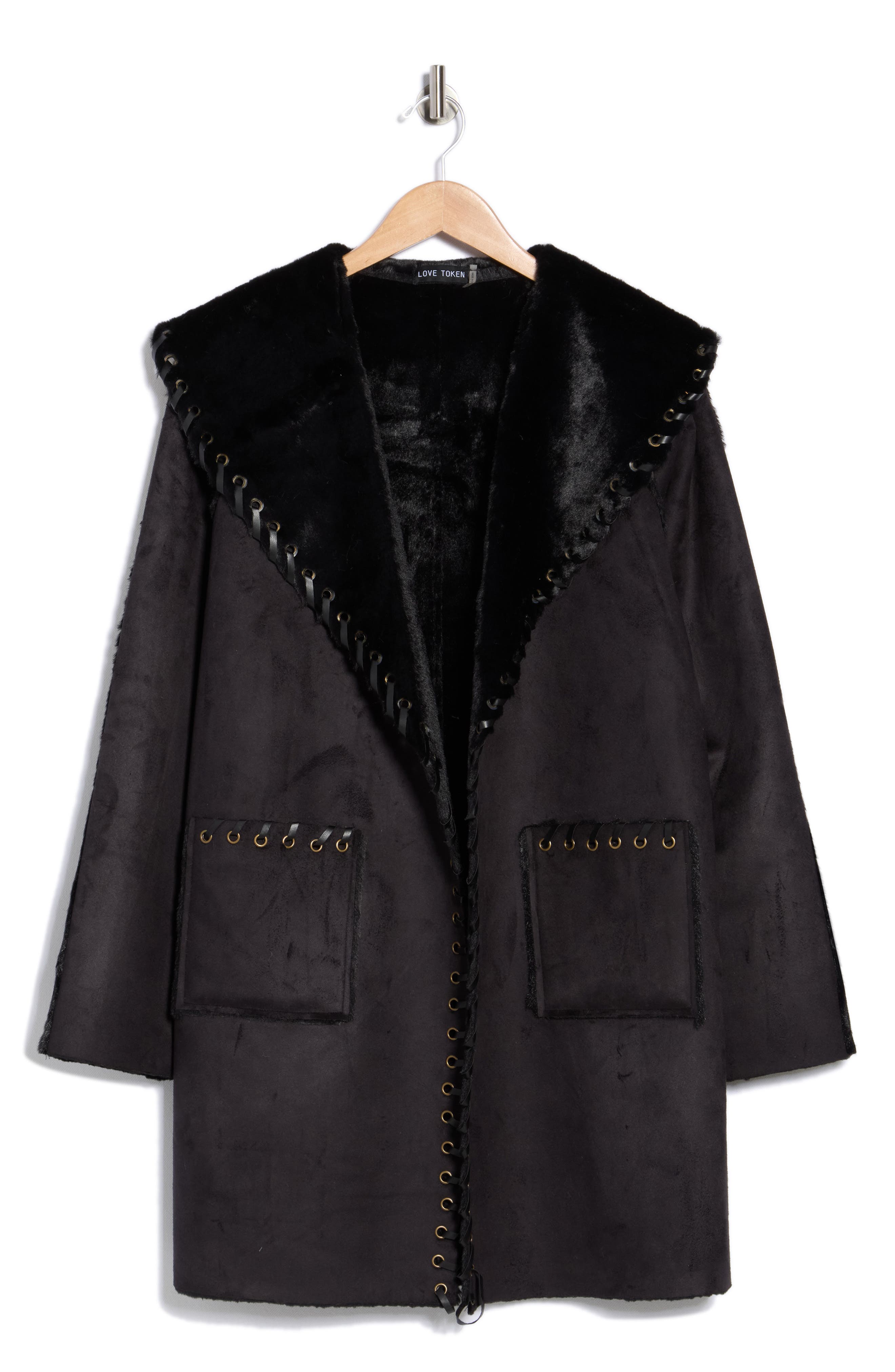 Love Token Talita Whipstitch Faux Fur Coat