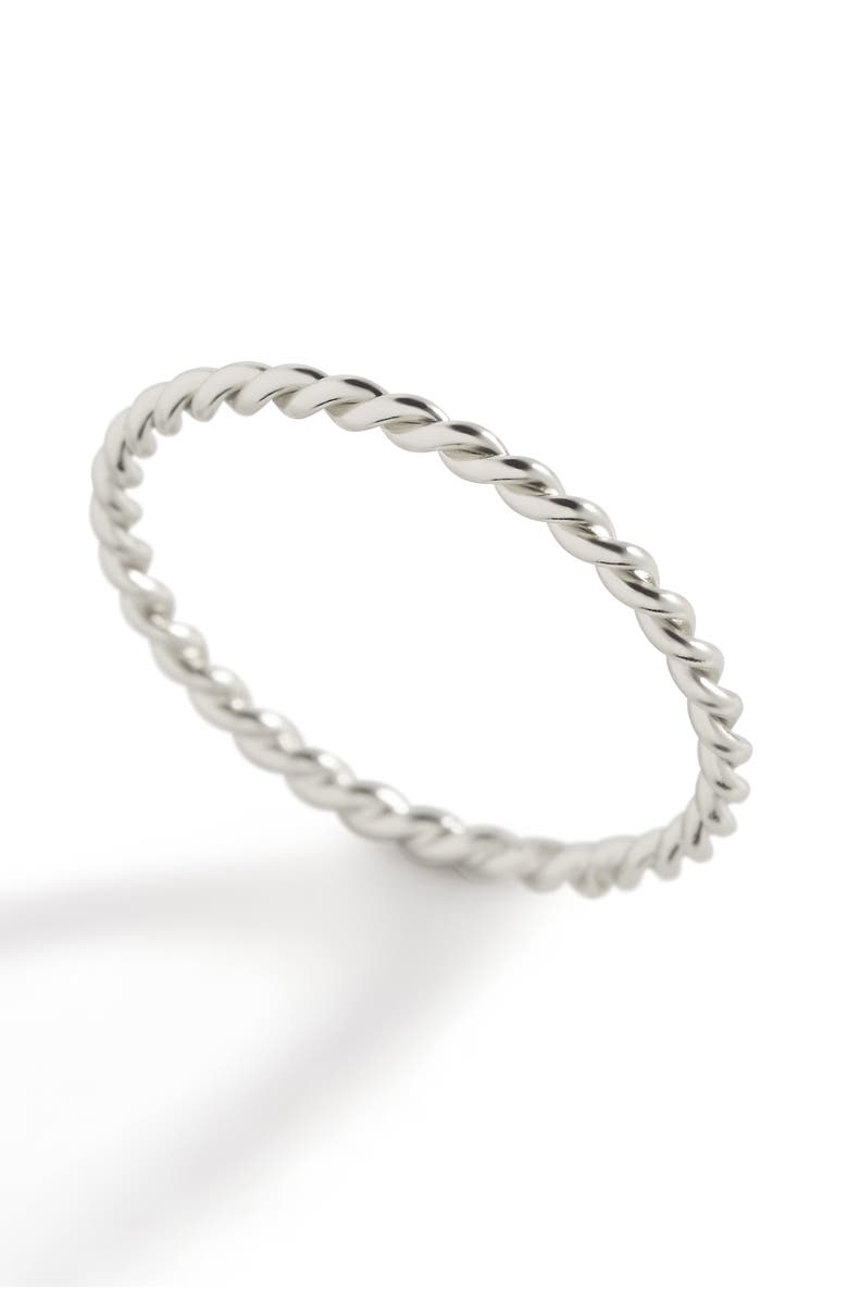 Mint & Lily Dainty Braided Stacking Ring, Main, color, 925 Sterling Silver