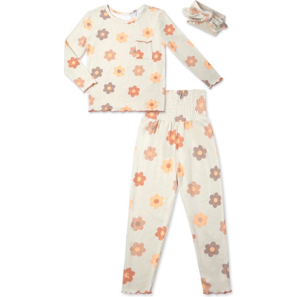 Everly Grey Charlie Fitted Long Sleeve 3-piece Pajamas In Neutral