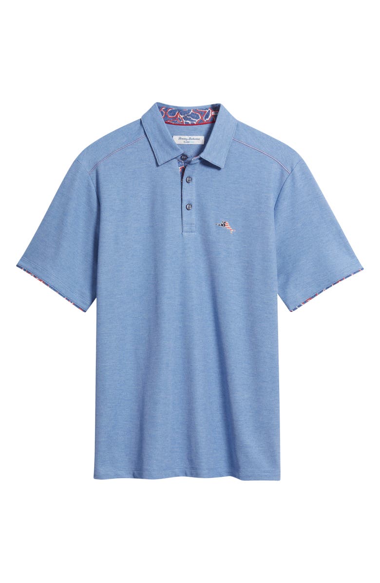 Tommy Bahama Geo Rio 5 O'Clock IslandZone<sup>®</sup> Polo, Main, color, Bright Cobalt Heather