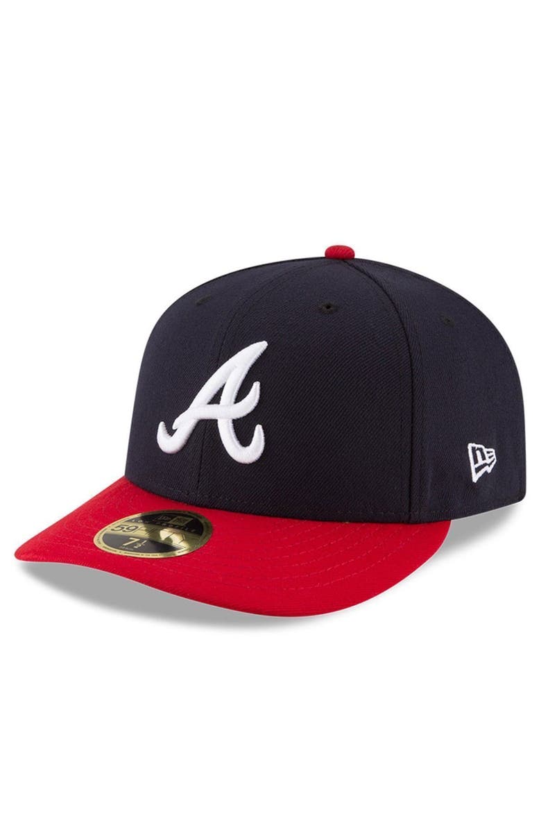 New Era Men's New Era Navy/Red Atlanta Braves Home Authentic Collection On-Field Low Profile 59FIFTY Fitted Hat, Main, color, 