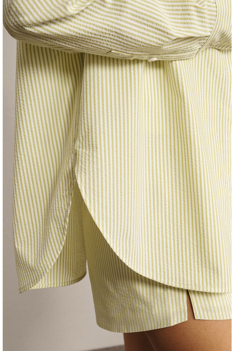 Saltair Oversize Seersucker Button-Up Shirt, Alternate, color, CITRON STRIPE