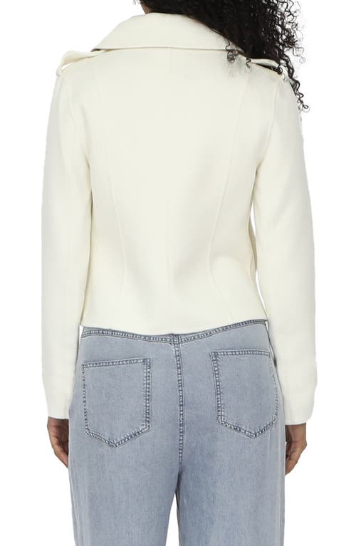 Belle & Bloom Back In Time Wool Blend Military Peacoat In Cream