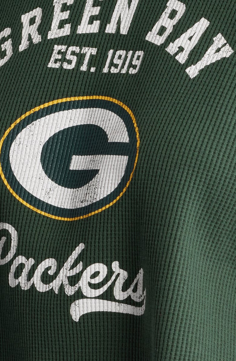 WEAR by Erin Andrews Women's WEAR by Erin Andrews Green Green Bay Packers Waffle Knit Long Sleeve T-Shirt & Shorts Lounge Set, Alternate, color, Green