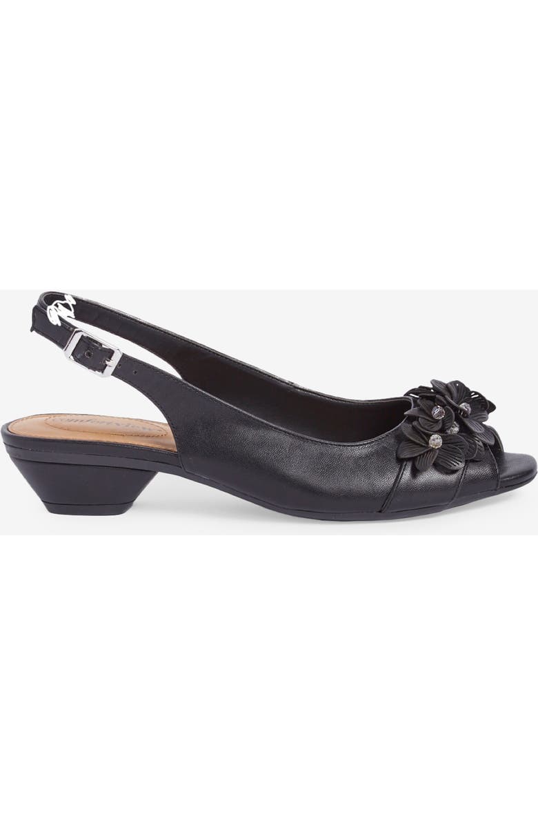 Comfortview The Rider Leather-Like Slingback, Alternate, color, Black