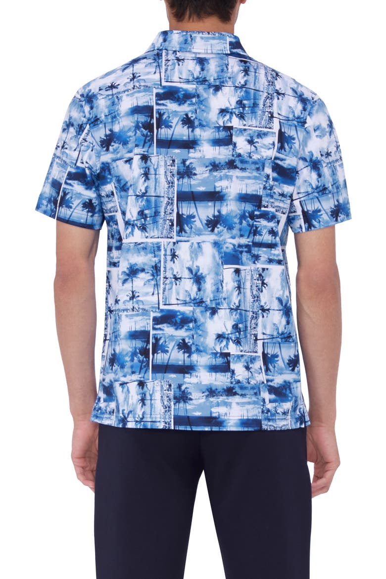 Hendrix Digital Tropical Print Pima Cotton Polo, Alternate, color, CLASSIC BLUE