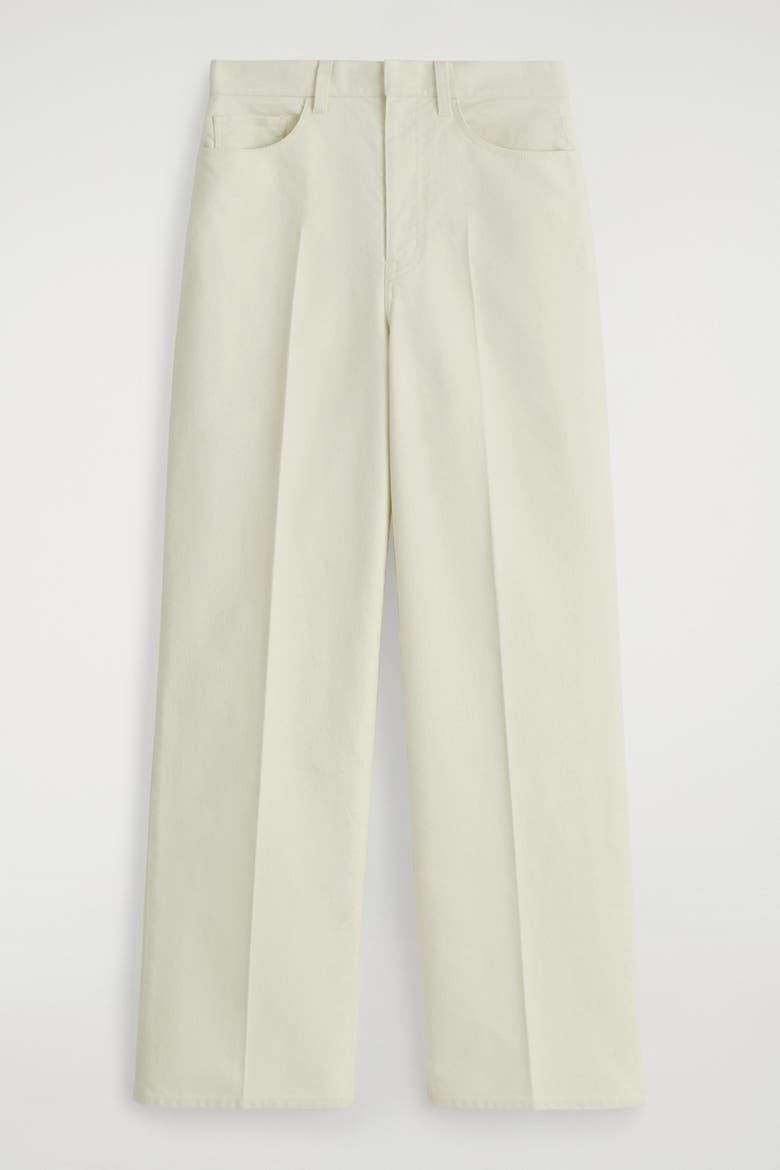 Cotton-Canvas Straight-Leg Pants, Alternate, color, CHALK