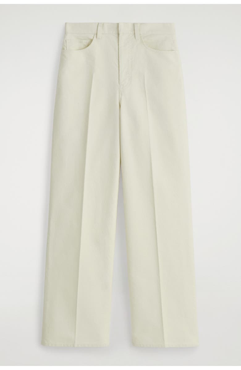 COS Cotton-Canvas Straight-Leg Pants, Alternate, color, Chalk