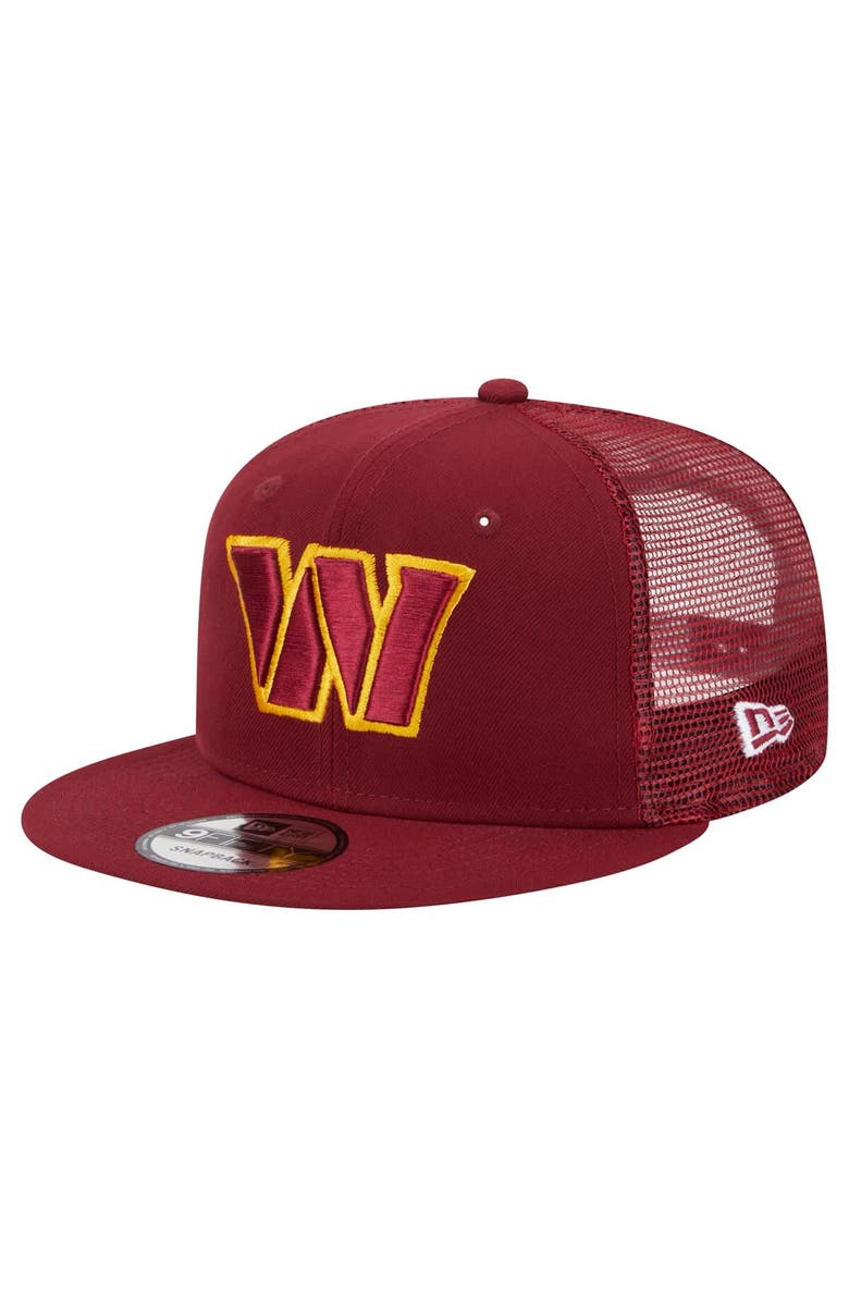 New Era Men's New Era Burgundy Washington Commanders  Main Trucker 9FIFTY Snapback Hat, Main, color, Burgundy