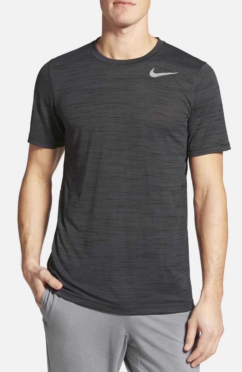 Nike Dri-FIT Touch Heathered Short Sleeve T-Shirt, Main, color, 