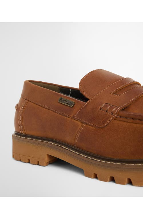 Barbour Pumice Moc Toe Penny Loafer In Cognac