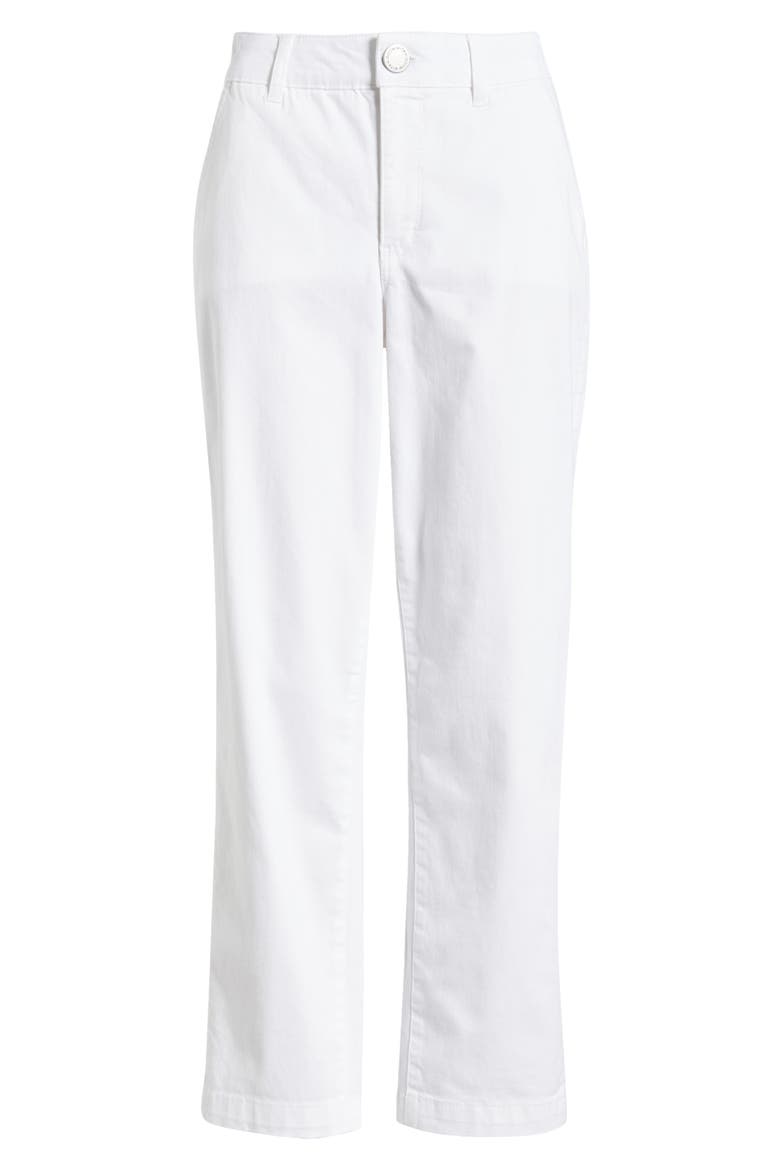 Skyrise Slim Straight Leg Twill Pants, Alternate, color, WHITE
