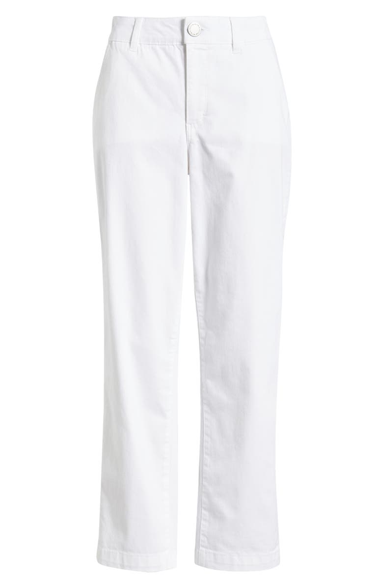 Wit & Wisdom Skyrise Slim Straight Leg Twill Pants, Alternate, color, White