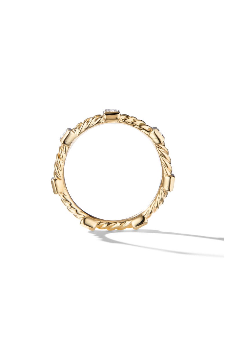 Cable Collectibles 18k Gold Diamond Stack Ring, Alternate, color, 18K YELLOW GOLD/ DIAMOND