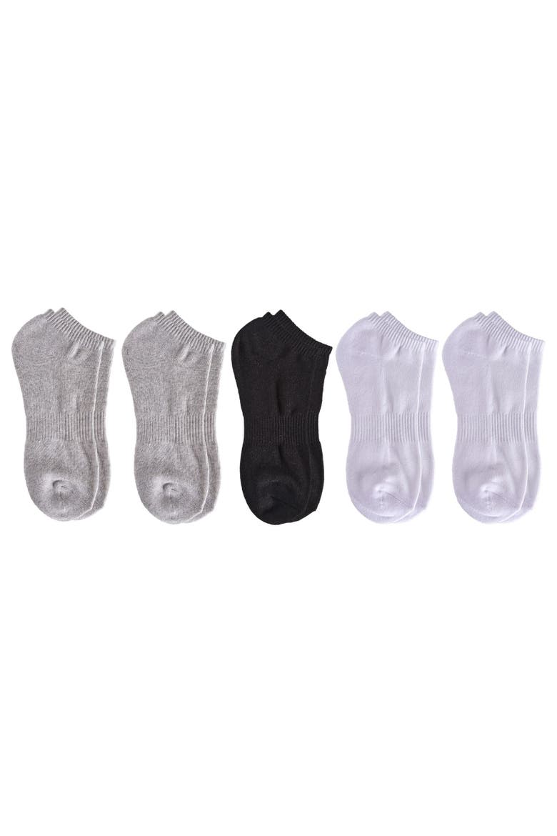 Organic Cotton Half Cushion Low Cut Sock 5-Pack, Alternate, color, Grey White Black
